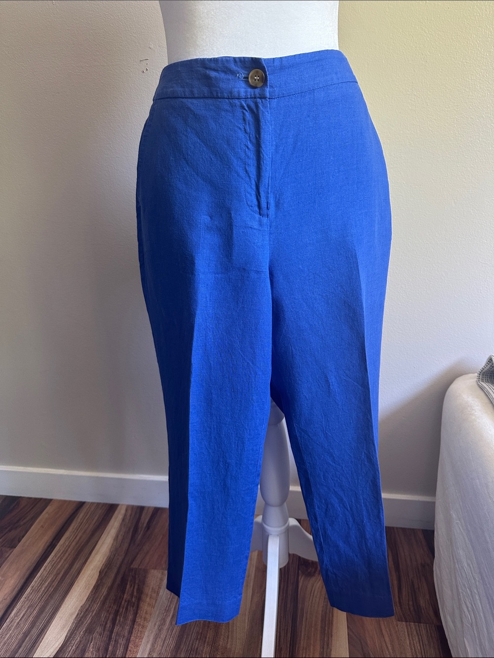 Talbots Bright Blue High-Waist Cropped Trousers